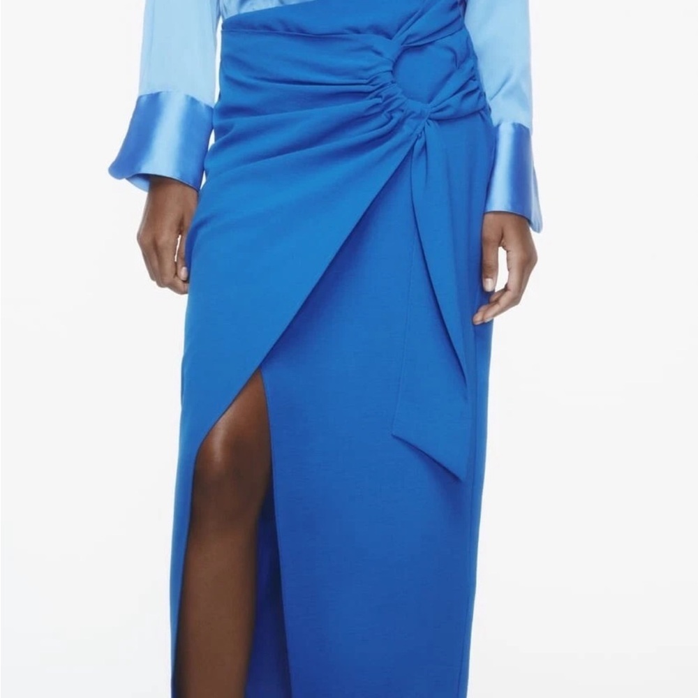 Zara Blue Midi Skirt